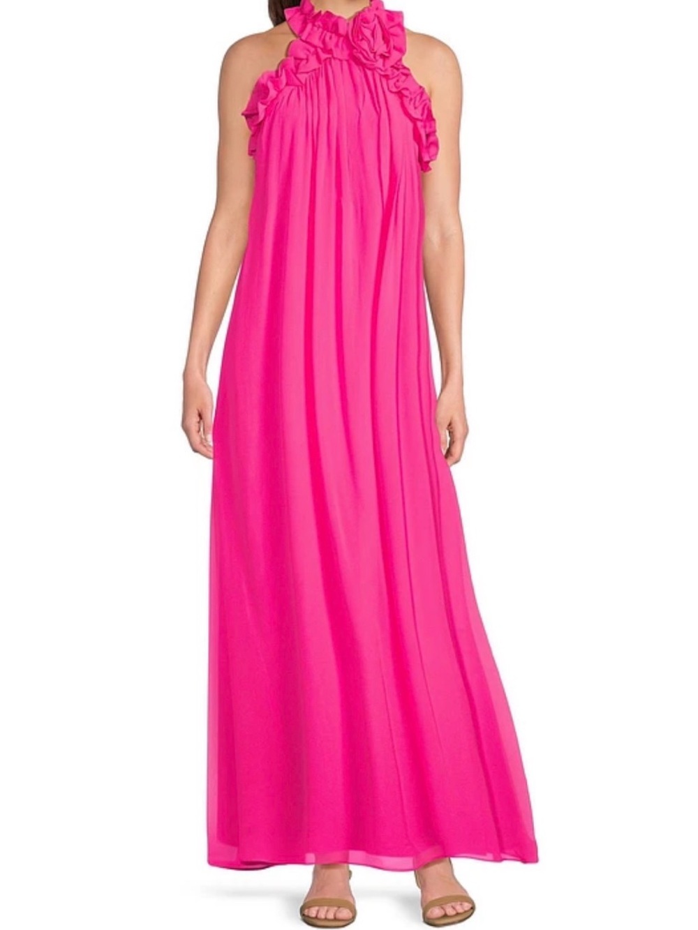 Lilly Pulitzer Silk Ruffled Halter Maxi Dress